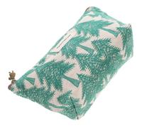 HOMSFOU Portable Green Cotton Linen Coin Container Mini Bag with Convenient Quick Access and Classification Features, for Travel Jewellery Storage and Organising Earrings and Bracelets