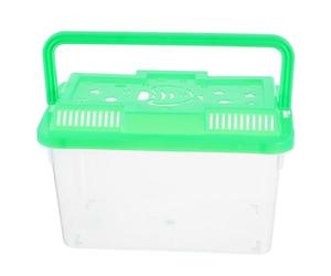 HOMSFOU Portable Pet Transport Box with Handle, Medium Plastic Fish Tank and Turtle Travel Container, Ventilated Hamster Carrier for Small Pets and Aquatic Animals