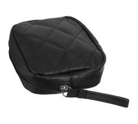 HOMSFOU Portable Pu Period Storage Bag with Zipper, Multi-Function Tampon Holder and Compact Sanitary Pad Pouch for Daily Female Supply, Black Handheld Menstrual Organizer for Travel