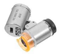 HOMSFOU Professional Mini Portable Microscope with LED Lights Handheld Magnifier Loupe for Coin Jewelry Antique and Textile Inspection Lightweight and Compact for Precise Viewing