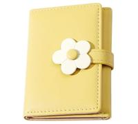HOMSFOU Pu Tri-fold Student Wallet, Cute Yellow Flower Pattern Change Purse with Coin Pocket and Card Holder, Lightweight Korean Style Small Wallet for School and Everyday Use