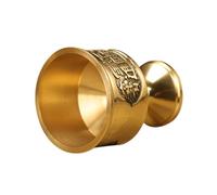HOMSFOU Pure Copper Small Decorative Cup for Home Altar Offering, Retro Table Ornament Drinkware, Household Desktop Copper Cup for Buddhist Rituals and Holy Water