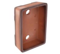 HOMSFOU Purple Sand Chinese Style Bonsai Planter Pot 15.4x4.8x11.6cm Rectangular Glazed Desktop Flowerpot for Succulents and Indoor Plants