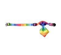HOMSFOU Rainbow Adjustable Pet Collar with Rainbow Bow Tie for Dogs and Cats, Lovely Puppy and Kitten Collar Decor, Suitable for Holiday and Daily Wear