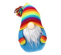 HOMSFOU Rainbow Gnome 2 Pcs Colorful Faceless Doll Gnomes Home Rainbow Ornaments Plush Dwarf Doll Denmark Norway Gnome Pride Faceless Doll Pride Gnome Ornaments Hand-pulled Noodle Cloth Christmas