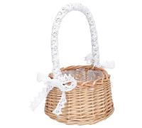 HOMSFOU Rattan Storage Basket with Weaving Design Plastic Flower Arrangement Basket for Living Room and Holding Snack for Those Who Love Flower Arrangement Random Color