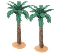 HOMSFOU Realistic Palm Tree Models 2pcs Miniature PVC Trees for DIY Scenery Decor