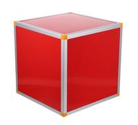 HOMSFOU Red Aluminum-edge Drawing Box Multipurpose Donation and Money Collection Container with Slot for Raffle Tickets Ball Game Voting and Fundraising at Annual Meetings and Events