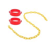 HOMSFOU Red Plastic Chain Link Connector for Traffic Cones, Lightweight Abs Material with Ring Link Structure, Easy to Store Safety Barrier Chain for Driveway and Daily Management