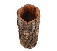 HOMSFOU Reptile Hideout Wooden Gecko Cave Coffee Hollow Tree Trunk with Natural Texture Design Private Resting Space Encourages Natural Behaviors Wood Material for Tank and Rainforest
