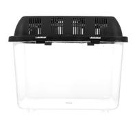 HOMSFOU Reptile Transport Box Handle Black Turtle Breeding Tank Practical Pet Supply Reptile Habitat Container for Travel and Turtle Raising