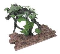 HOMSFOU Resin Reptile Climbing Branch with Rock Decor and Multi-angle Tree Head for Lizard Snake Habitat, Amphibian Terrarium Accessory with Suction Cup for Reptile Tank