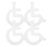 HOMSFOU Restroom Disabled Wheelchair Sign 4Pcs Acrylic Silver Easy Installation Bathroom Door Signs for Public Facilities