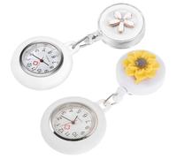 HOMSFOU Retractable Nurses Fob Watches Practical and Beautiful Design 2pcs Clip-on Pocket Watches with Quartz Movement and Glass Cover, Convenient to Read Time for Professional Nurses