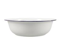 HOMSFOU Retro Enamel Foot Soak Basin for Pedicures and Laundry Room Classic Vintage White Multifunctional Foot Tub with Low Maintenance Sturdy Enamel Material