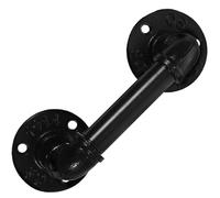 HOMSFOU Retro Iron Barn Door Handle with Sturdy and Stable Characteristics, Classic Black Wrought Iron Pull Handle for Exterior Gates and Warehouse Doors