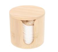 HOMSFOU Reusable Bamboo Makeup Remover Pads Set with Storage Tube, Simple Rounded Face Washing Pads for Home and Salon Use, Save Powder and Grip Powder Well, Eco-Friendly Beauty Tool