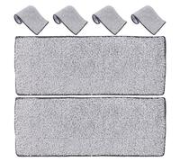 HOMSFOU Reusable Fiber Mop Pads with Removable Flat Design Replacement 6pcs Suitable for Wet and Dry Floor Mopping for Cleaning Mop Head for Home and Commercial Use
