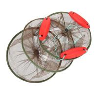 HOMSFOU Reusable Fishing Net with Nylon Material and Deepen Mesh Design, Big Capacity Foldable Fishing Mesh Basket for Angling in Kayak and Canoe, Easy to Open and Fold Drawstring Design