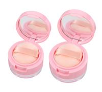 HOMSFOU Reusable Mini Travel Loose Powder Case with Mirror, 2pcs Compact Cosmetic Powder Boxes with Puff (3g 5g) for Portable Makeup Storage and Touch-ups