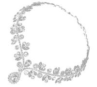 HOMSFOU Rhinestone Wedding Hair Chain Forehead Jewelry for Brides Bridal Headband Hair Accessory Chic Pendant Forehead Chain for Women