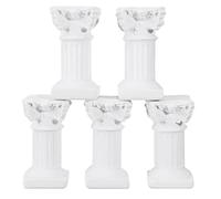 HOMSFOU Roman Pillar Statues Resin Craft Ornament Resin with Gr ecorations 5pcs with Gr olumns Elegant Roman Style Decorative Look for Balcony and Photography , Home Decoration