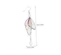 HOMSFOU Romantic Butterfly Wing Teardrop Earrings for Women Lightweight Rhinestone Dangle Animal Jewelry Flexible Hook Compatibility for DIY Handmade Nature Hanging Earrings and Halloween