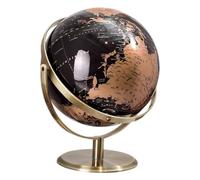 HOMSFOU Rotating 20Cm Tabletop Globe Model for Learning and Home Decor, Black-Gold Interactive World Globe for Office Desk and Classroom Education