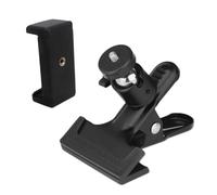 HOMSFOU Rotating Adjustable Smartphone Holder for Desk Bed Cabinet Strong Clip and Versatile Mount Adapter for Mobile Phones and Tablets