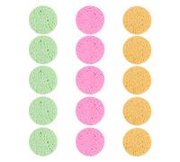HOMSFOU Rounded Comfortable Cosmetics Puff 8mm Thick 15pcs and Made of Cellulose Sponge, 70mm Diameter Face Washing and Powder Application Accessory for Home and Salon Use