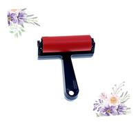 HOMSFOU Rubber Roller Paint Brush Red Handle for Art Drawing and Crafting Sponge Roller for Ink Varnish Stain Application Lightweight and Drip-reducing Tool for Scrapbooks and Wallpapers