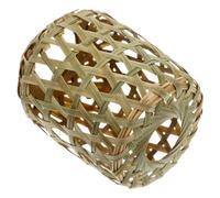 HOMSFOU Rustic Bamboo Woven Hanging Lamp Cover Durable Handmade Lampshade for Tea Room Soft Light Diffuser Easy Tool Installation Natural Warm Ambiance Decor