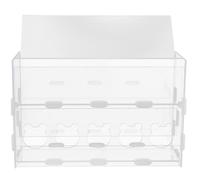 HOMSFOU Rutin Chicken Feeder Double-layer 5-hole Large Acrylic Feeding Box with Water Container for Chickens and Quails Poultry Feeding Trough Suitable for Brooding and Outdoor Use