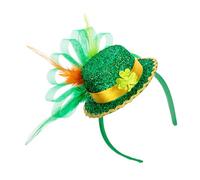 HOMSFOU Saint Patrick's Day Headband Green Shamrock Decorative Hat Shape Hairband Made of Polyester for Patrick's Day Parties and Festival Party Accessories