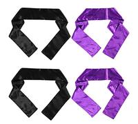 HOMSFOU Satin Hair Wrap Strips for Wigs 4 Pcs Wide Silk Headbands for Women Suitable for Thick Hair and Makeup Application