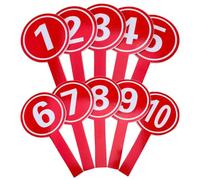 HOMSFOU Score Paddles 1-10 Handheld Number Boards with Handle Number Paddles Score Boards for Sports Competitions Auctions and Voting Practical Scoreboards for Coaches and Referees