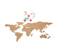 HOMSFOU Self-Adhesive Wall World Map Corkboard Tiles Travel Decor for Office Living Boys Bedroom Wall Decoration Easy Install