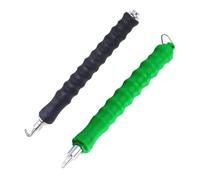 HOMSFOU Semi-Automatic Wire Twisting Tool 2Pcs Heavy Duty with Soft Rubber Grip, Green and Black, Featuring Straight and Curved Hooks for Efficient Rebar Tying