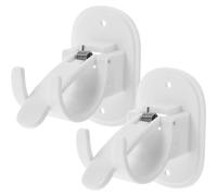 HOMSFOU Shower Curtain Hooks Curtain Rod Hook Rods Fixing Holders Heavy Duty Wall Mount Design White Rubber Abs Iron Metal Modern Simple Kitchen Study Room