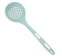 HOMSFOU Silicone Slotted Spoon Strainer Kitchen Skimmer Colander Spoon Food-Grade Cooking Utensil for Pasta Dumplings and Hot Pot, Lake Blue, Heat Resistant Silicone