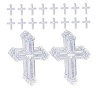 HOMSFOU Silver Cross Scatter Confetti for Religious Ceremonies Plastic Material Vibrant Colors Christening Decorations for Baptism Weddings and Christian Parties