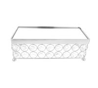 HOMSFOU Silver Mirror Cake Stand Crystal Dessert Display Tray - European Style Cake Serving Platter for Cupcakes and Pastries, Elegant Dessert Storage for Parties and Afternoon Tea