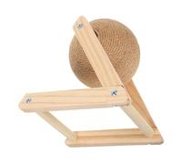 HOMSFOU Sisal Ball Cat Scratching with Sisal Rope L-shaped Scratcher for Indoor Cats Small Size for Claw Grinding and Entertainment