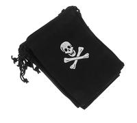 HOMSFOU Skull Polyester Drawstring Bags 12pcs Coin Bag Black Halloween Easy Portability Versatile Storage Party Favor for Pirate Party and-the-go Use