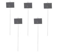 HOMSFOU Slate Plant Labels Reusable Iron Art Stakes with Writeable Slate Stone Tags for Plants and Flowers Simple Decorative Shape for Marking Or Decorating Your Courtyard