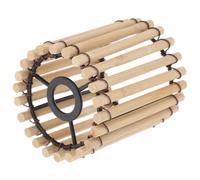 HOMSFOU Small Bamboo Lampshade for Tea Decor Handwoven Natural Bamboo Cage Design Sustainable Ceiling Light Cover Soft Warm Illumination Compact Lamp Shade