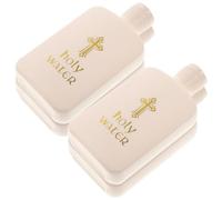HOMSFOU Small Plastic Holy Water Bottles 4Pcs 100Ml Refillable Containers Safety Cover for Baptism and Holiday Celebrations