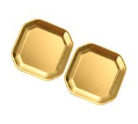 HOMSFOU Snack Plates Golden Korean Style 2pcs Stainless Steel Octagonal Design Easy to Clean and Not Easy to Rust for Appetizer and Snack Use for Afternoon Tea Serving