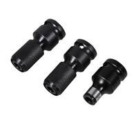 HOMSFOU Socket Adapter Chrome-Vanadium Steel Quick Release to 1/4-inch Hex Socket Adapter 3pcs 1/2-inch Square Drive Black for Impact Wrench for Pneumatic and Electric Impact Wrenches