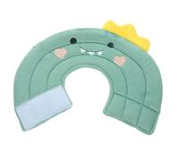 HOMSFOU Soft Adjustable Cat Cone Collar for Surgery, Small Green Dinosaur Design, Anti-lick and Anti-scratch Protective Collar for Cats